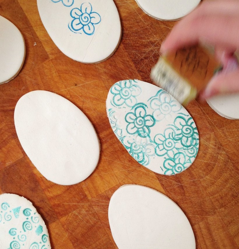 Easter Eggs Decoration, Clay Stamped Easter Egg Tree