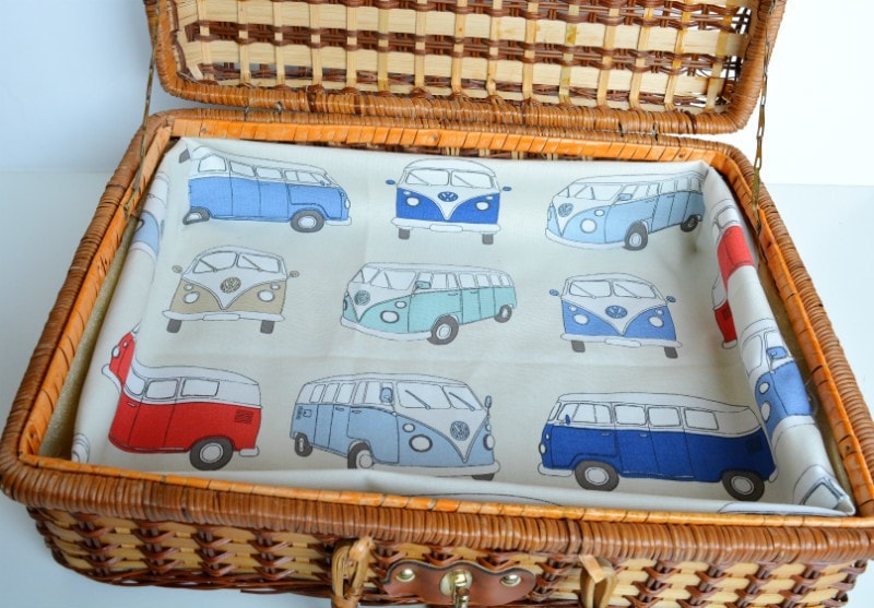 How to line a picnic hamper (post sponsored by Volkswagen