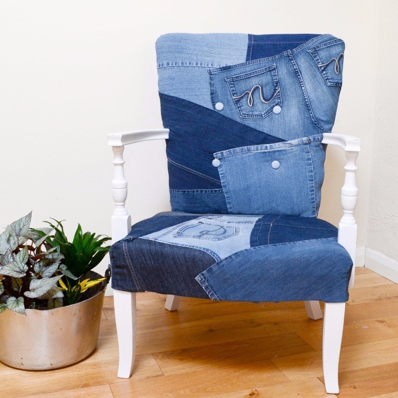 UPcycled denim chair DIY Upcycle