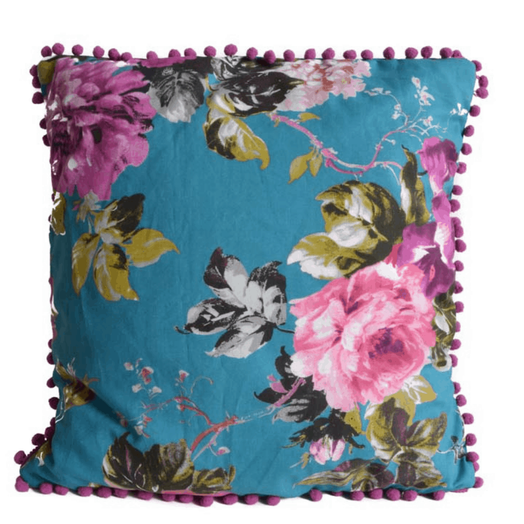 Easy DIY envelope cushion with pompom trim