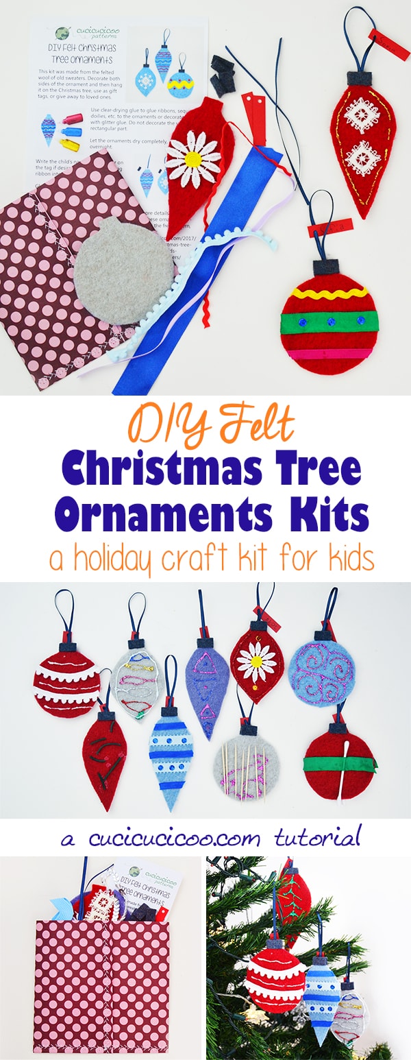 DIY Felt Christmas Ornament Kits for Kids