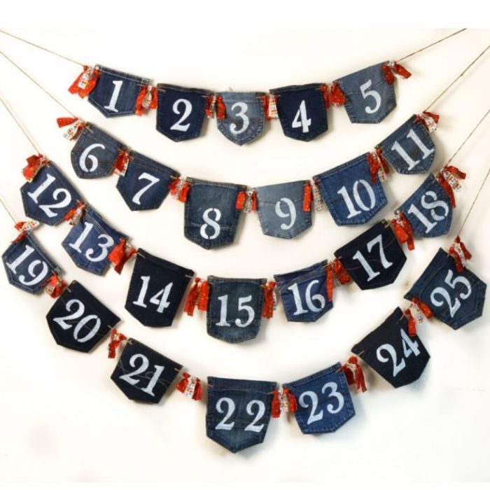 How to make a denim Christmas advent calendar