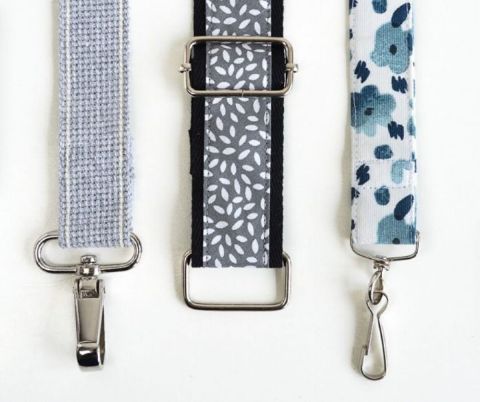 Silver/White Print 2 Adjustable Bag Strap w/Silver Hardware