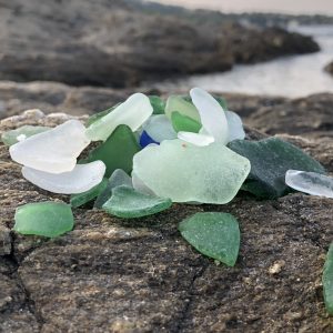 Find sea glass on the beach for sea glass crafts