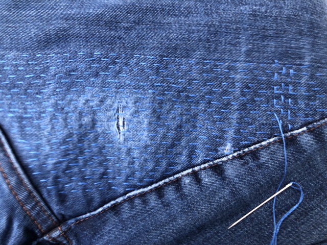 DIY: fix the worn-down between-the-thigh area in your jeans