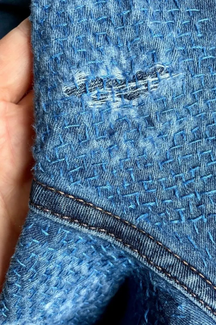 how to fix thigh holes in jeans