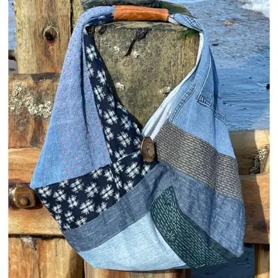 Origami Tote Bag made from upcycled denim