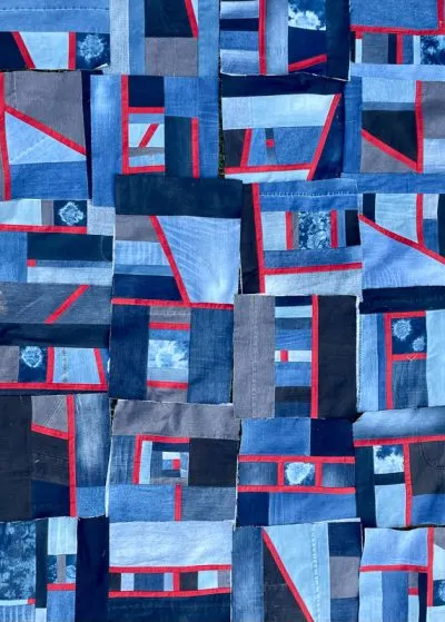 Quilting denim is a great way of using old jeans