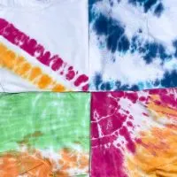 tie dying fabric with bright colors