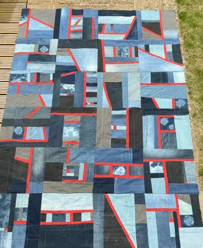 denim blue quilt