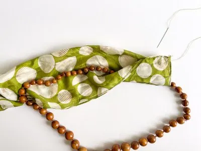 fabric and bead necklace